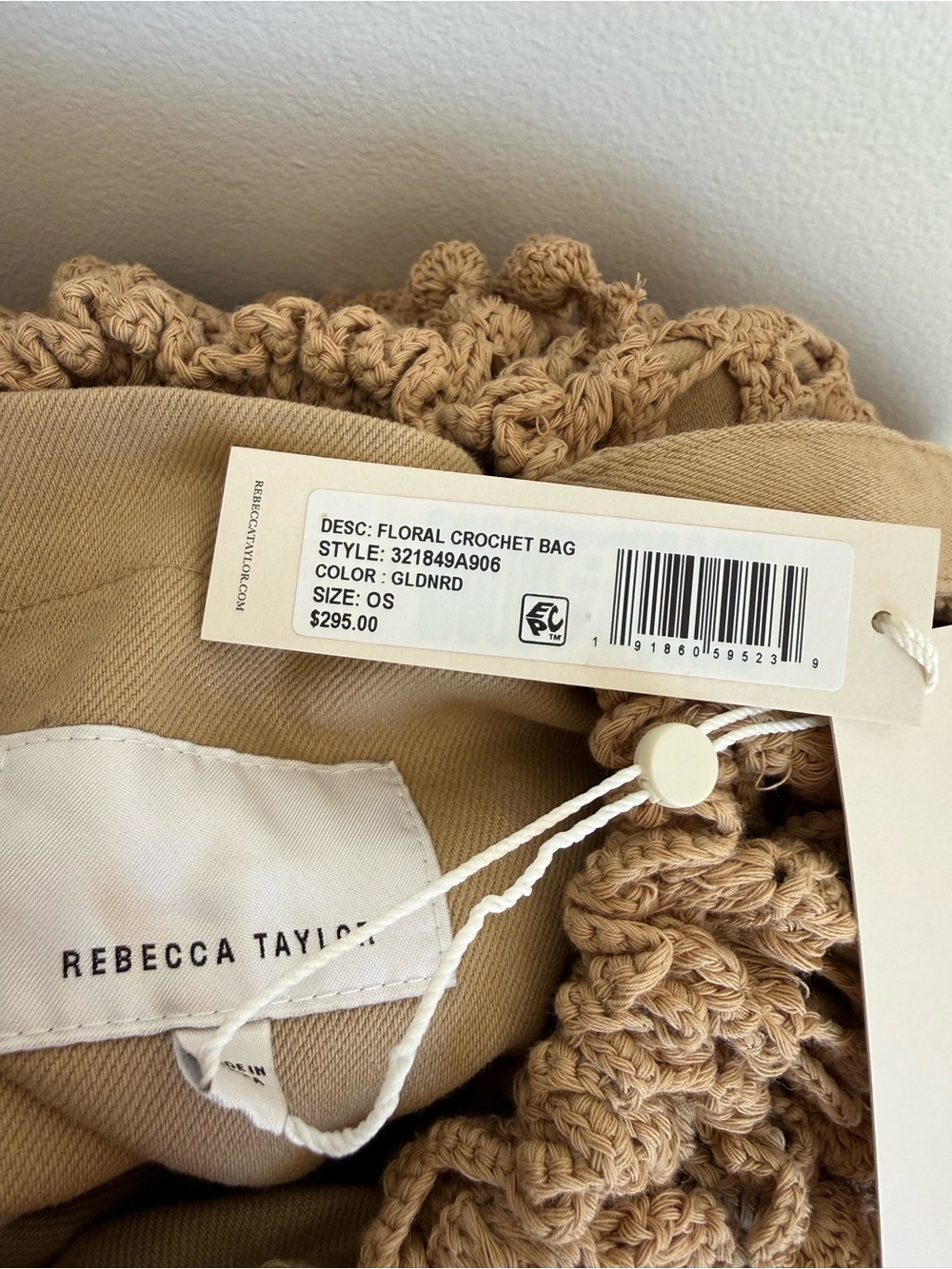 Rebecca Taylor Floral Crochet Jellyfish Bag NWT Goldenrod - Picture 12 of 16